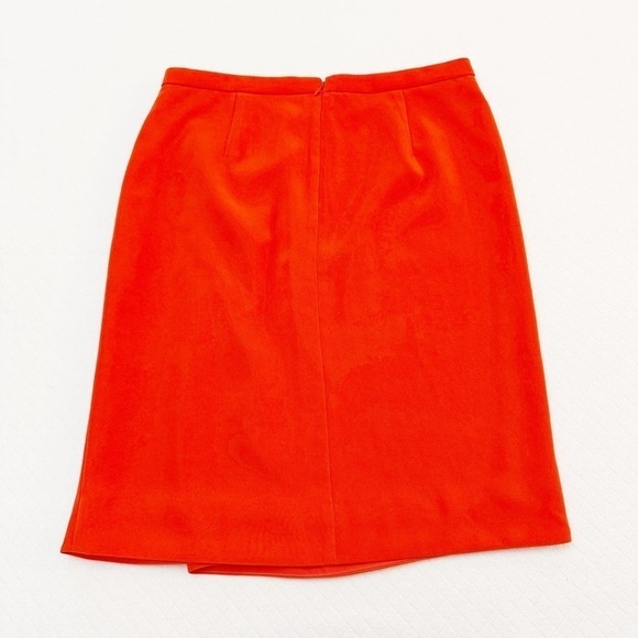 J. Crew Ruched Detail Pencil Skirt Orange Size 8 Mint - Picture 6 of 7